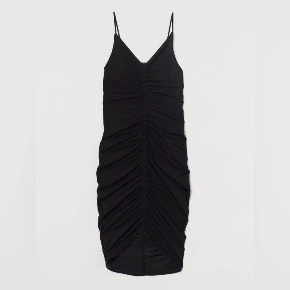 H&M black draped dress size L